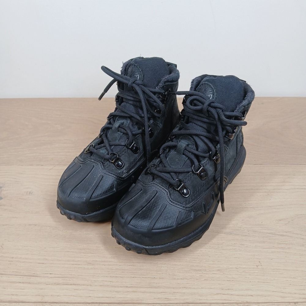 Timberland Euro Hiker Shell Toe Kids Size 13 Black Leather Rubber Boots WInter